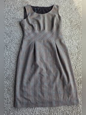 Apostrophe Brown Plaid Sheath Dress Office Wear Business